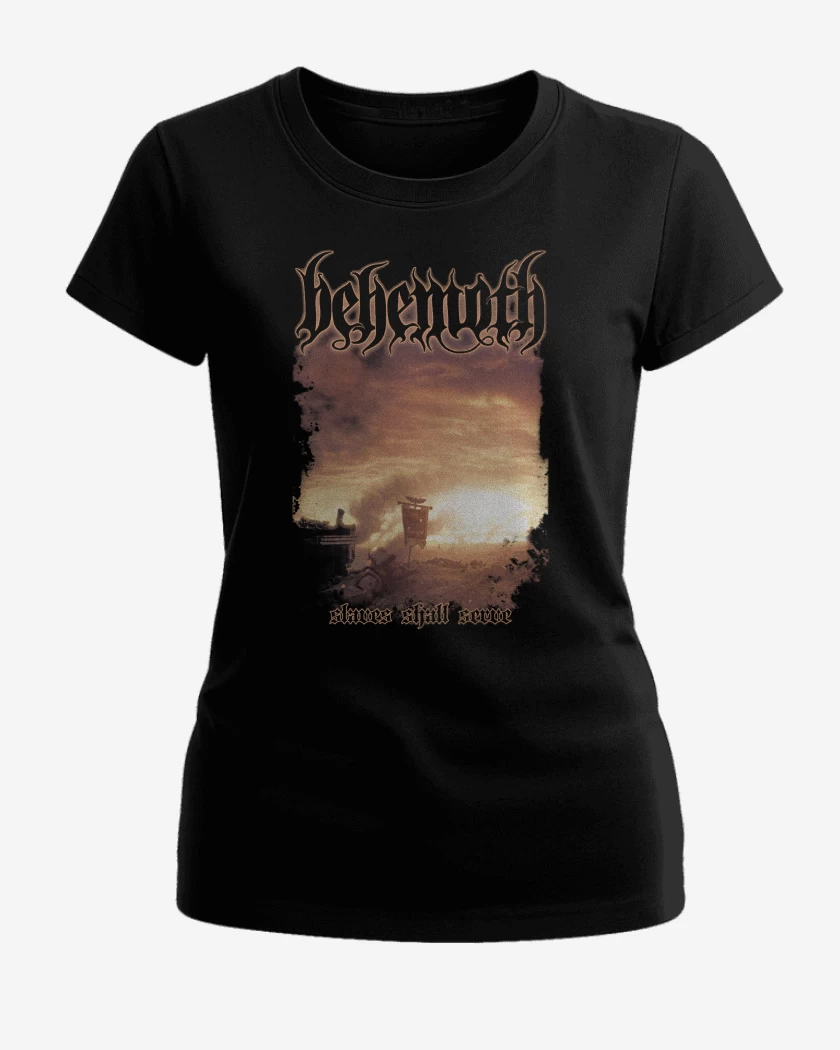 Polera de Mujer Negro de Behemoth Slaves Shall Serve