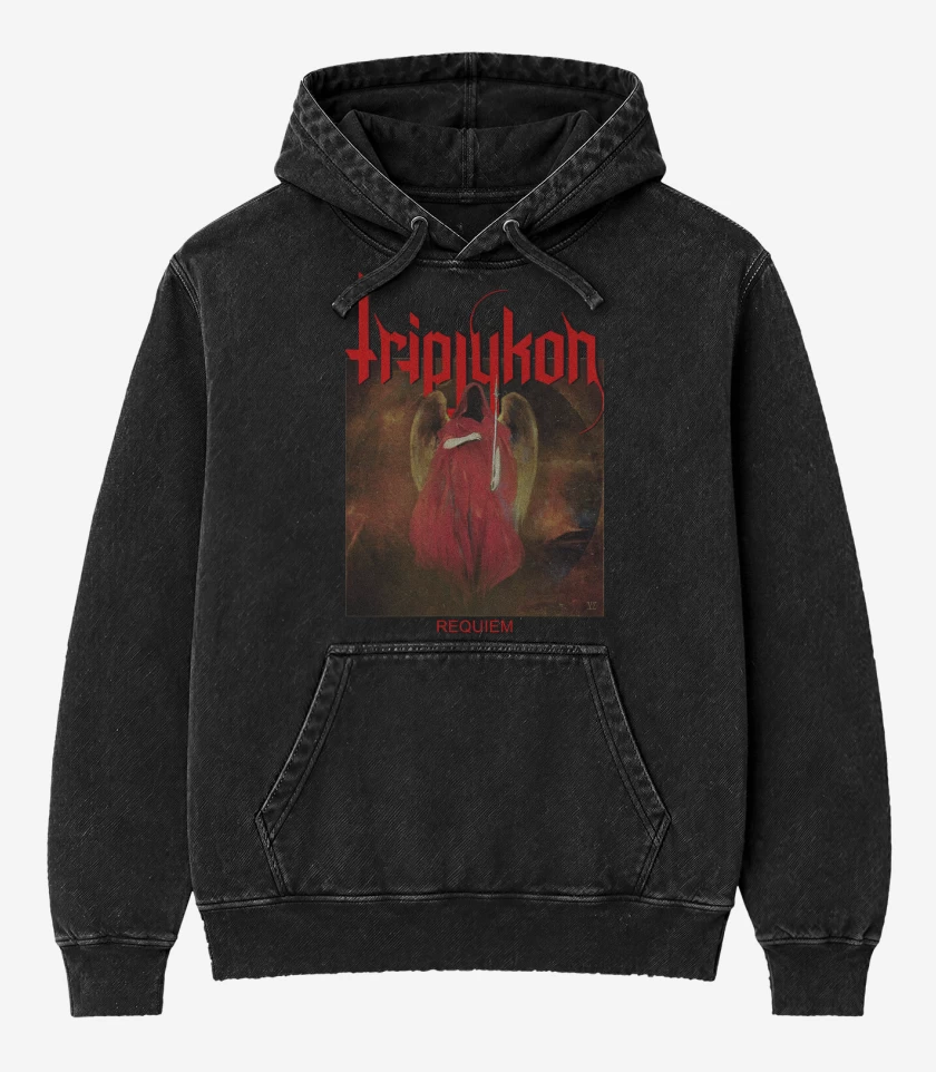 Poleron Canguro Acid Wash Negro de Triptykon Requiem