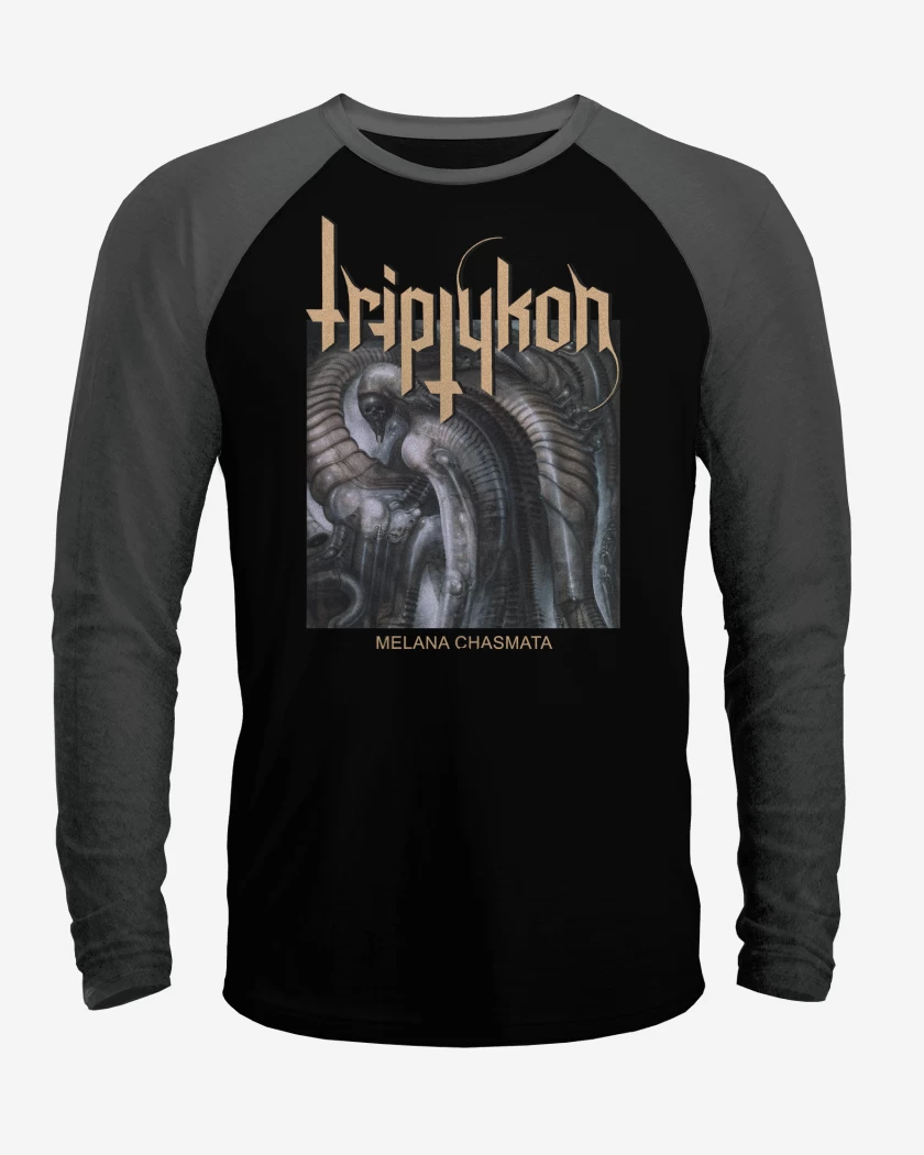 Polera Raglan Negro / Negro Heather de Triptykon Melan Chasmata