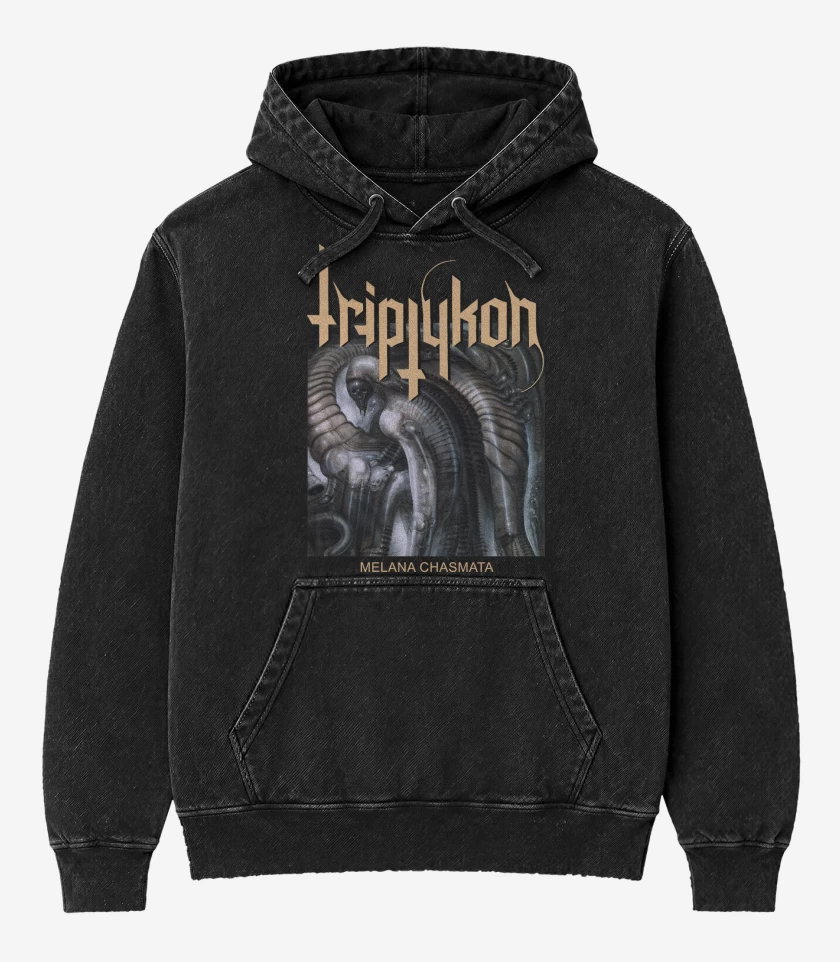 Poleron Canguro Acid Wash Negro de Triptykon Melan Chasmata