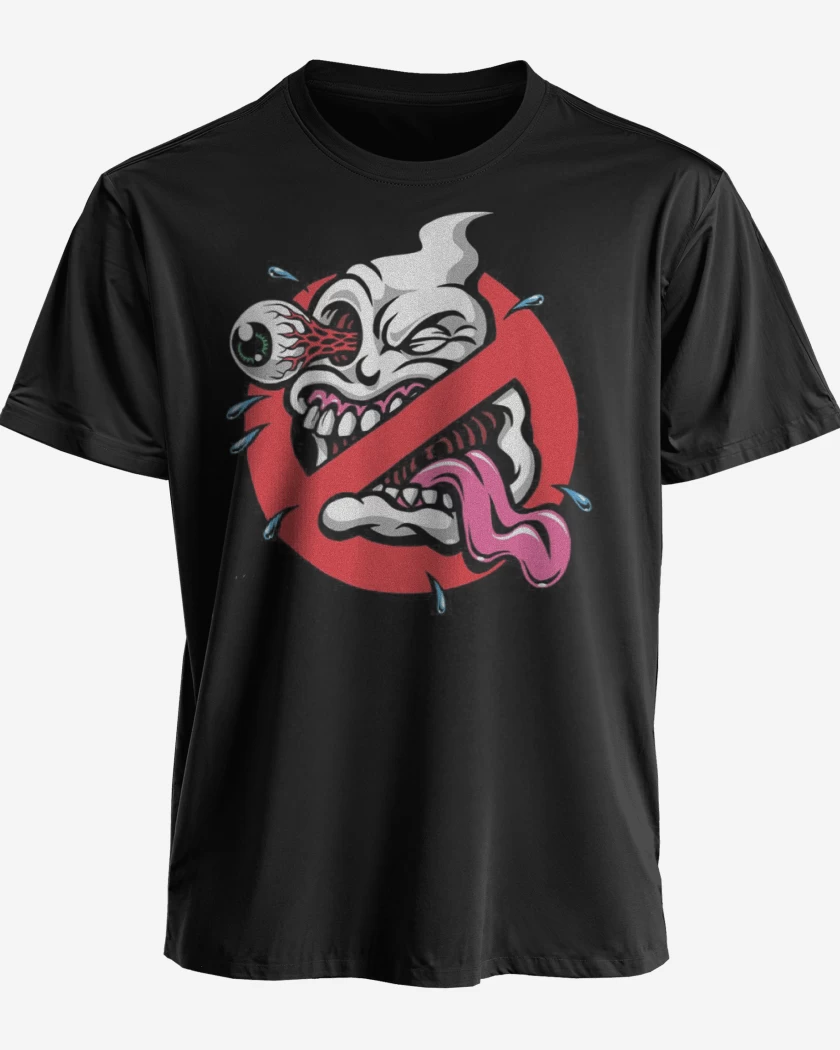 Polera premium Negro de Ghost buster impresion directa