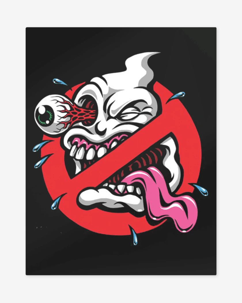 Print metalico Negro de Ghost buster impresion directa