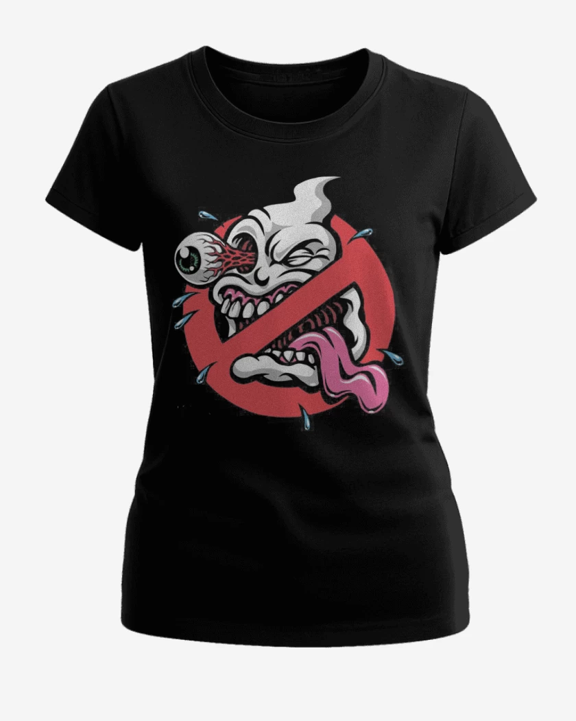 Polera de Mujer Negro de Ghost buster impresion directa