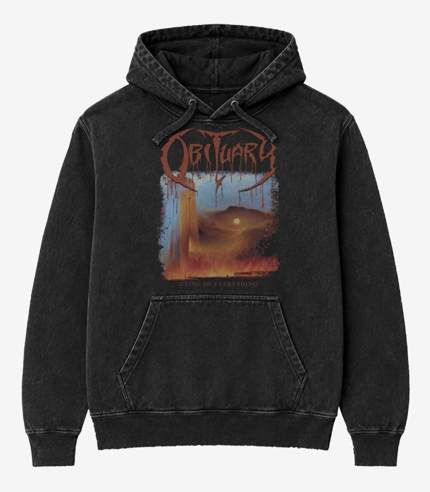Poleron Canguro Acid Wash Negro de Obituary Dying of Everything