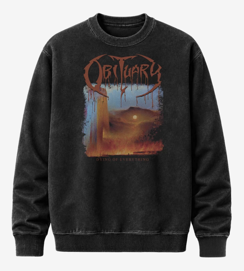 Poleron Polo Acid Wash Negro de Obituary Dying of Everything