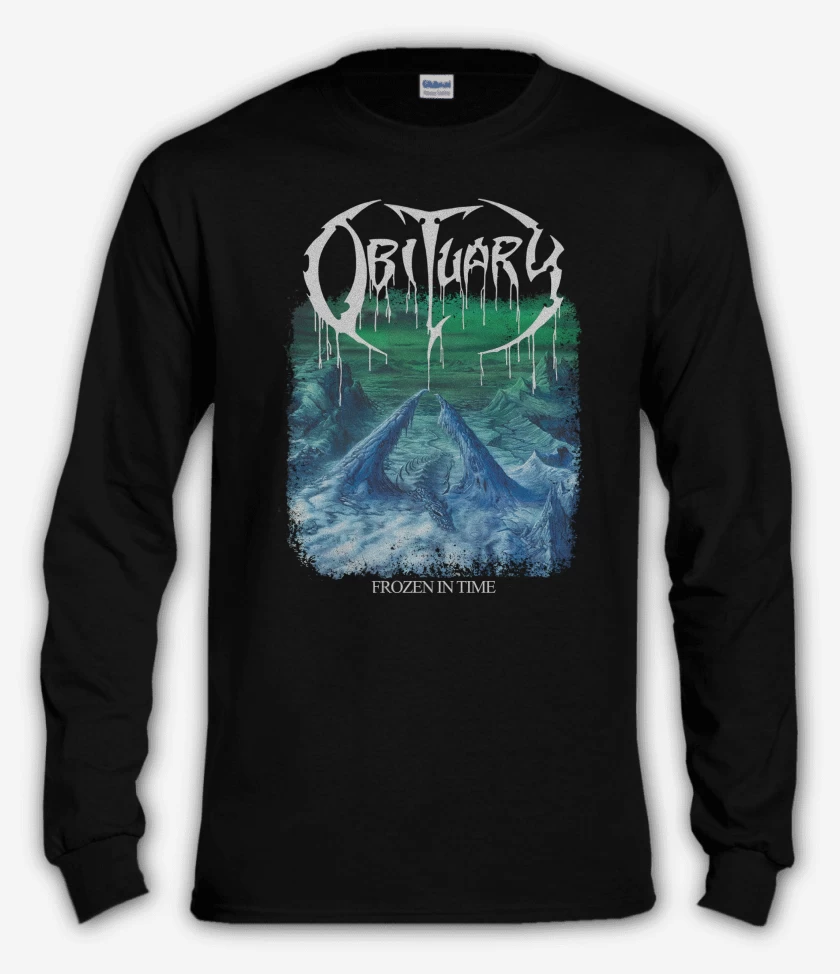 Polera manga larga Negro de Obituary Frozen in Time