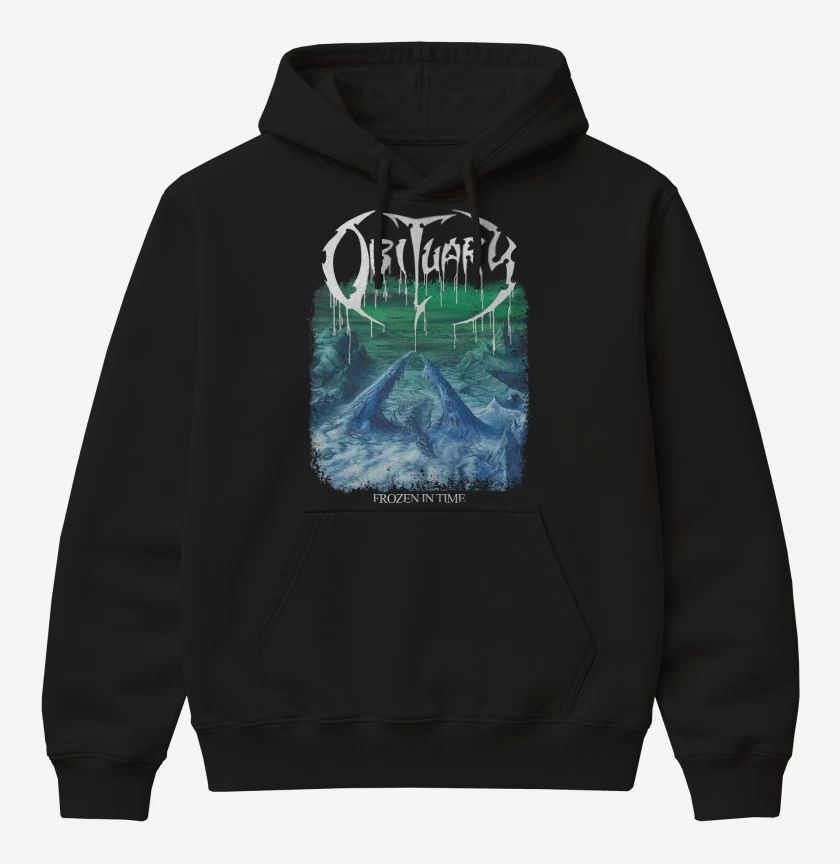Poleron Canguro básico Negro de Obituary Frozen in Time