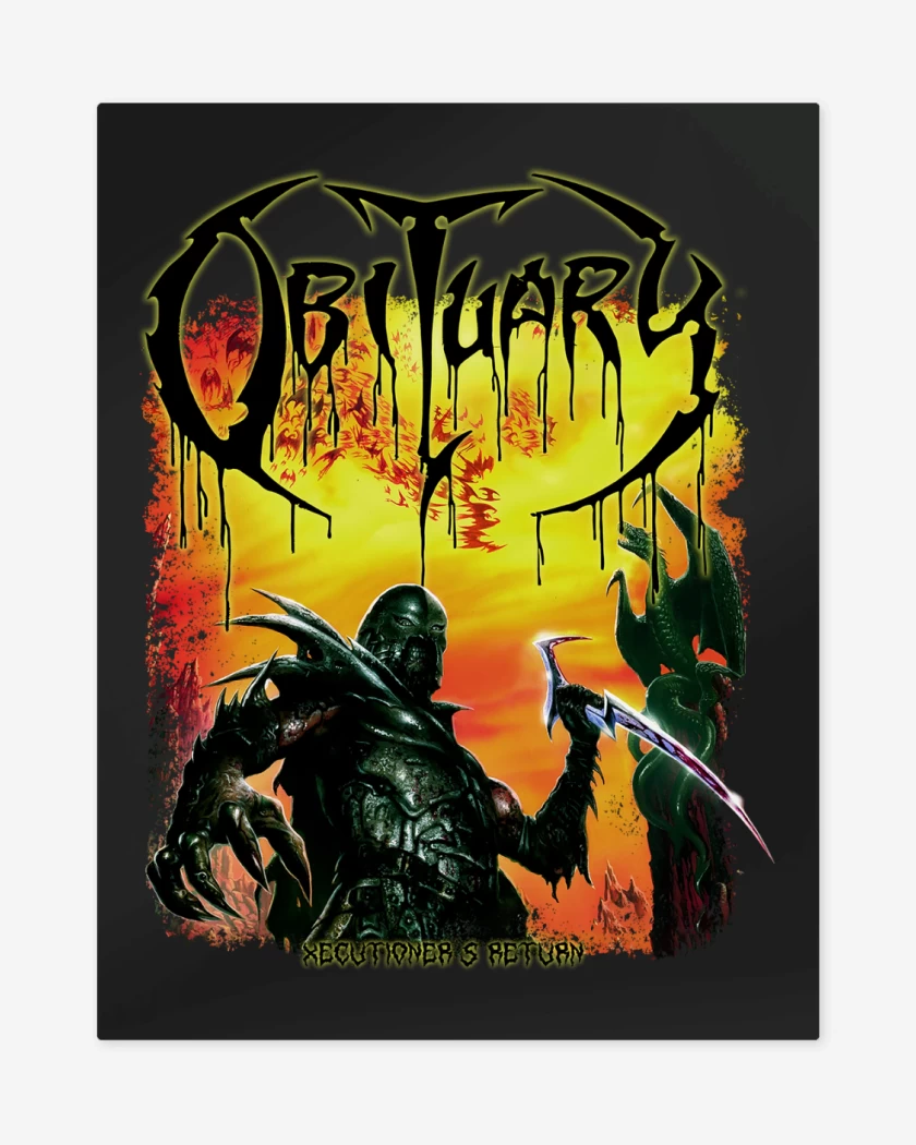 Print metalico Negro de Obituary Xecutioners Return