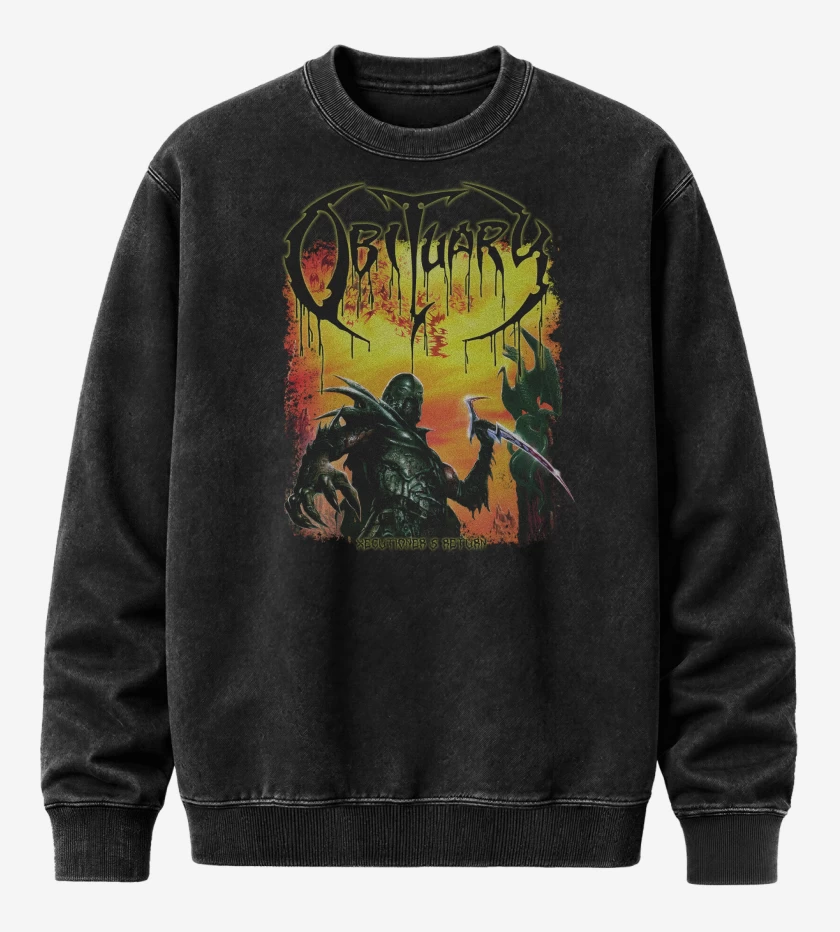 Poleron Polo Acid Wash Negro de Obituary Xecutioners Return
