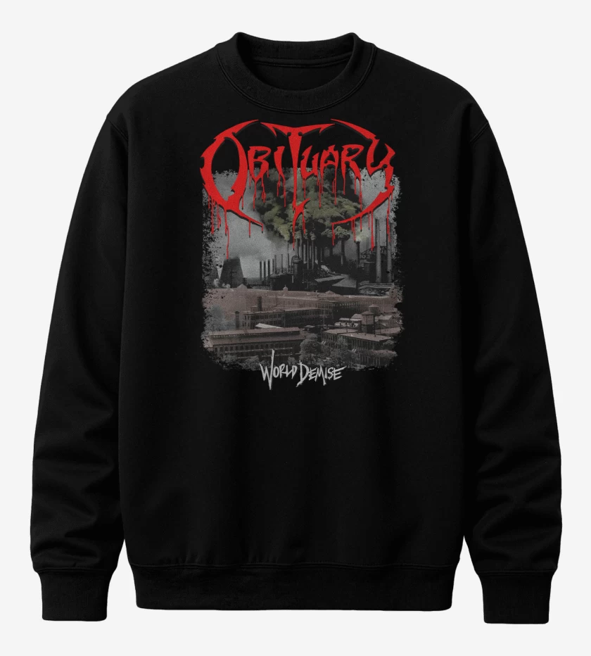 Poleron polo Negro de Obiturary World Demise