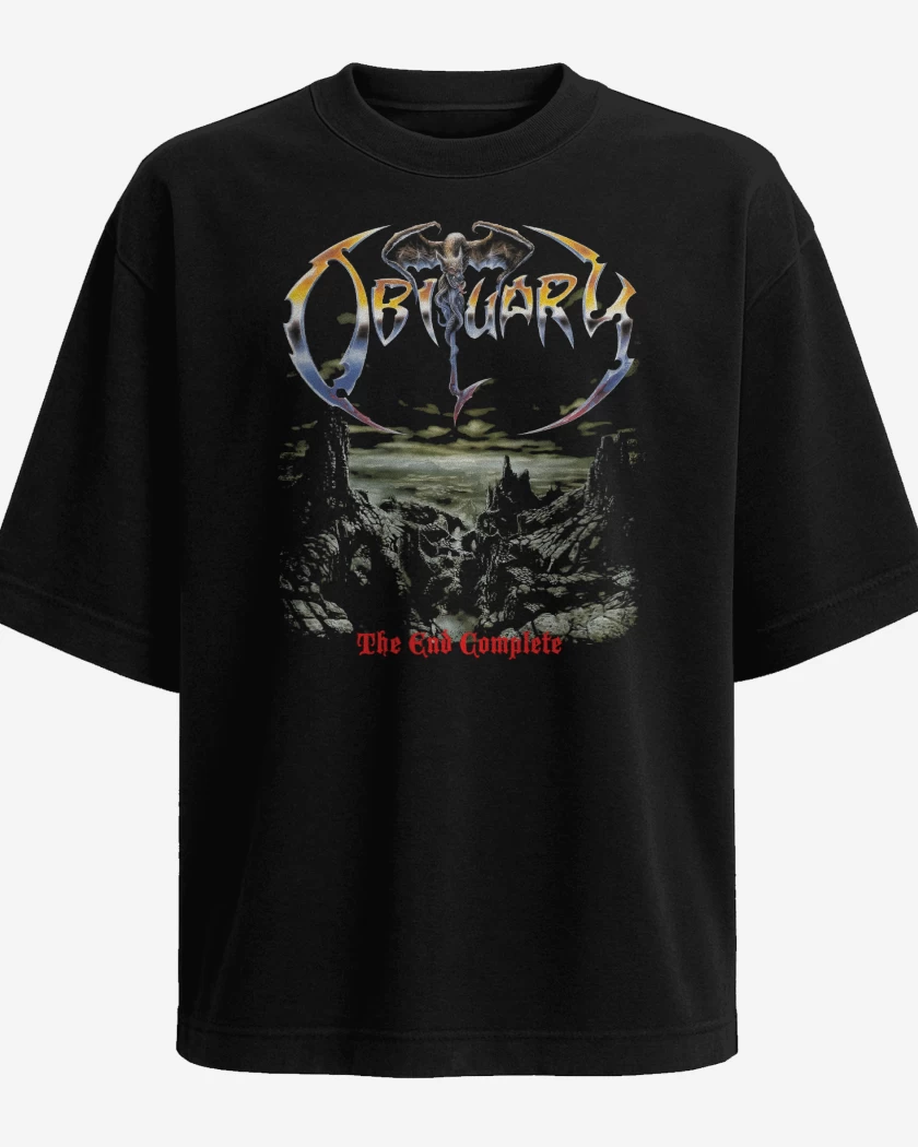 Polera Oversize Negro de Obituary The End Complete