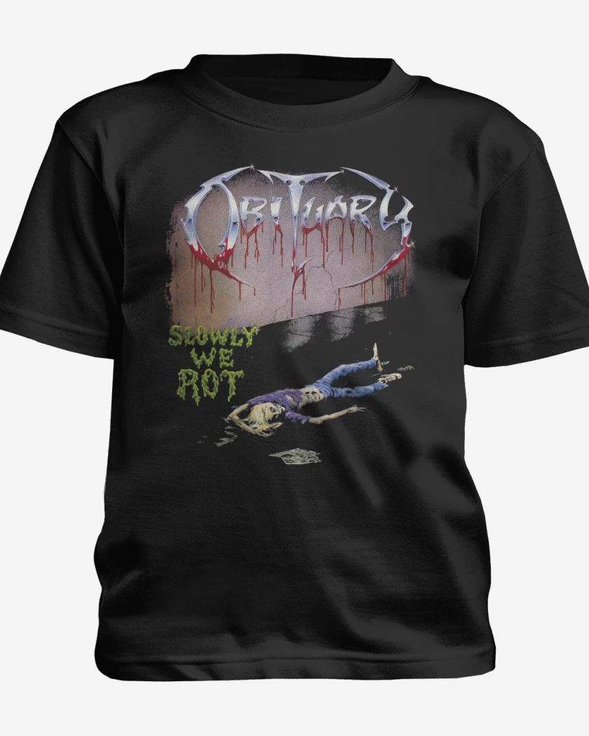 Polera de niño Negro de Obiturary Slowly We Rot
