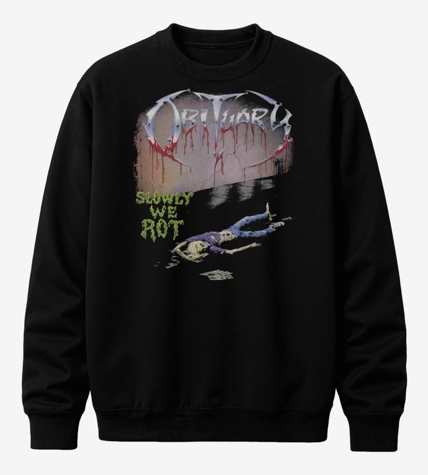 Poleron polo Negro de Obiturary Slowly We Rot