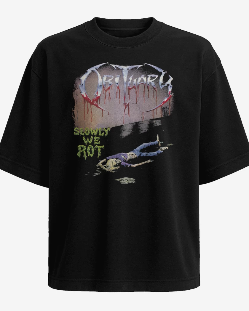 Polera Oversize Obiturary Slowly We Rot