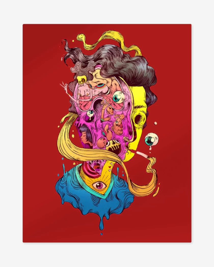 Print metalico Rojo de Kha
