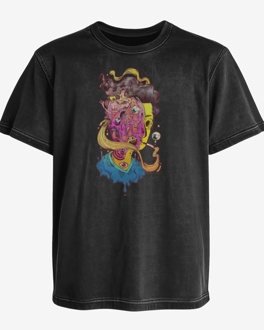 Polera desgastada Negro de Kha