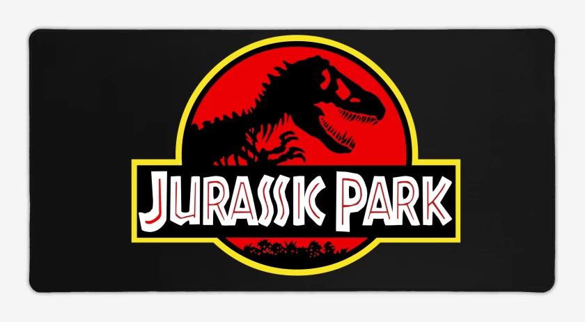 Mouse pad Gamer Negro de Jurassic Park Original Logo