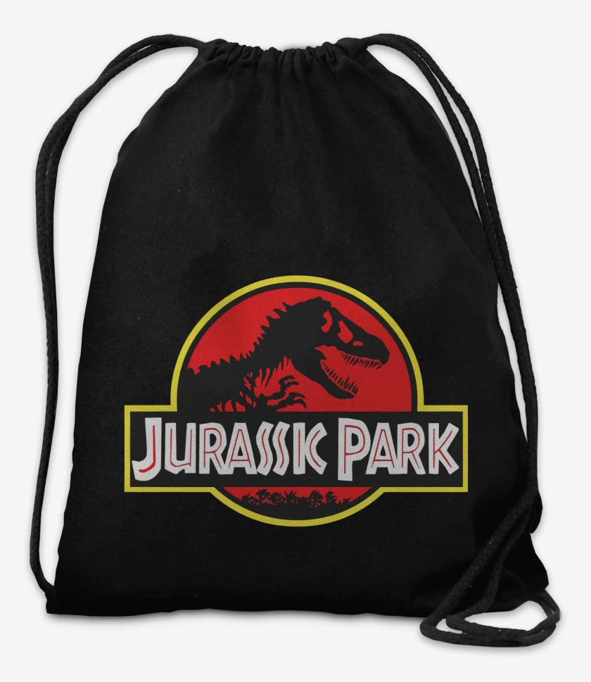 Mochila Negro de Jurassic Park Original Logo