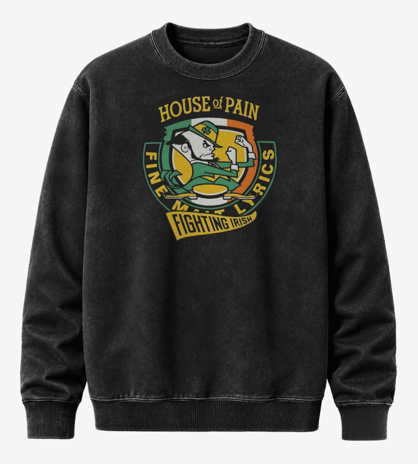Poleron Polo Acid Wash Negro de House of Pain Fighting Irish
