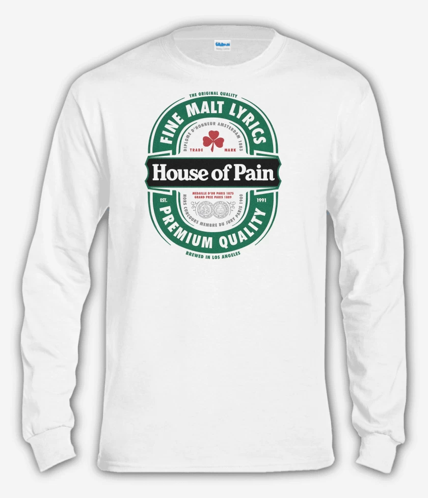 Polera manga larga Blanco de House of Pain Premium Quality