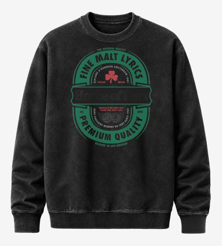 Poleron Polo Acid Wash Negro de House of Pain Premium Quality