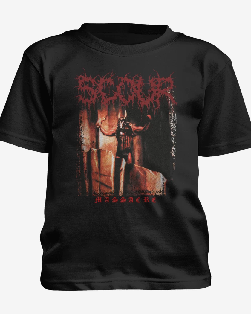 Polera de niño Negro de SCOUR Massacre