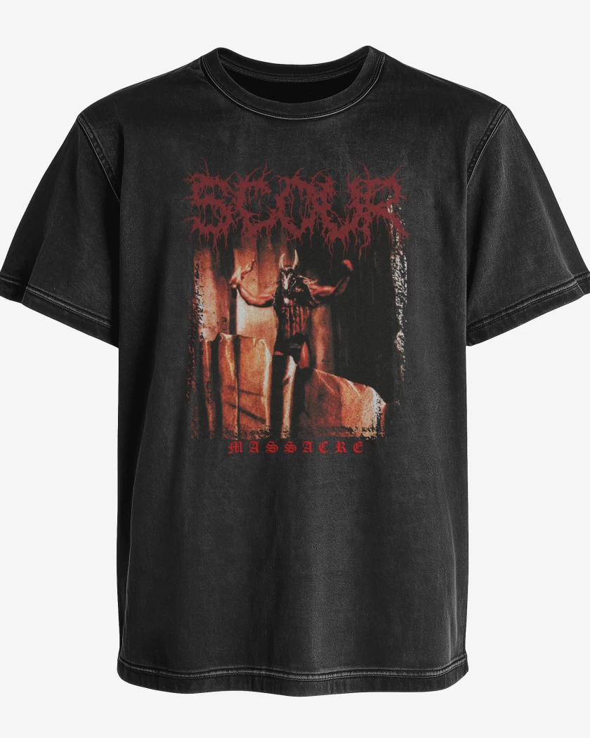 Polera desgastada Negro de SCOUR Massacre