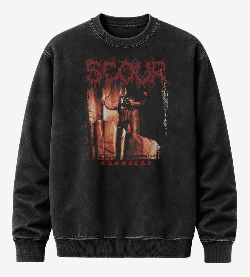 Poleron Polo Acid Wash Negro de SCOUR Massacre
