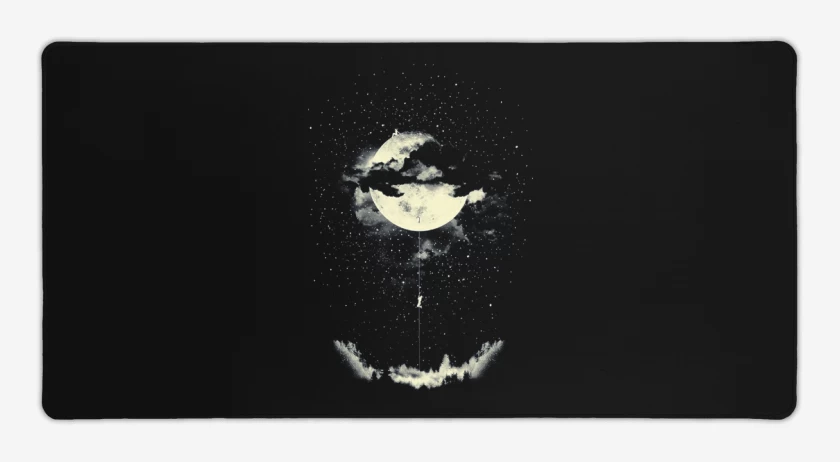 Mouse pad Gamer Negro de Luna