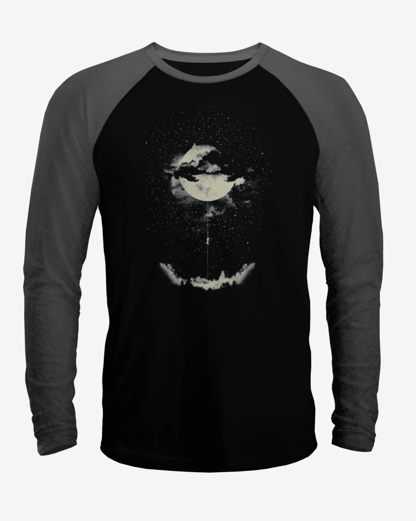 Polera Raglan Negro / Negro Heather de Luna
