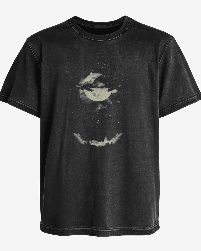 Polera desgastada Negro de Luna