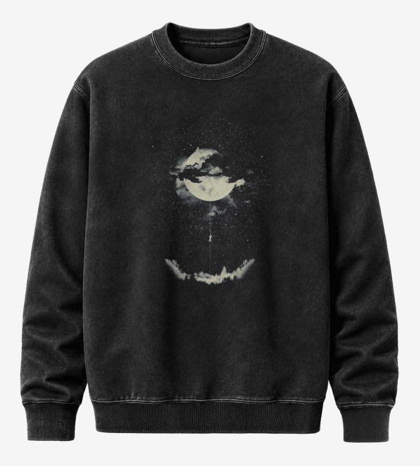 Poleron Polo Acid Wash Negro de Luna