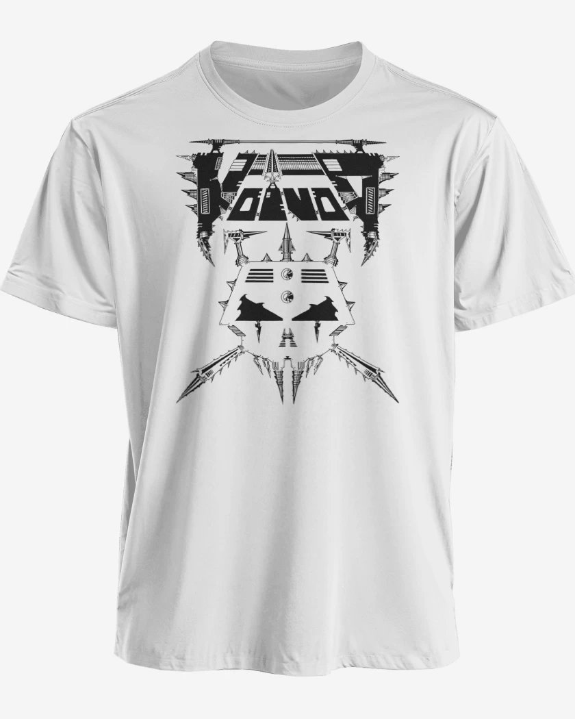 Polera premium Blanco de Voivod Logo