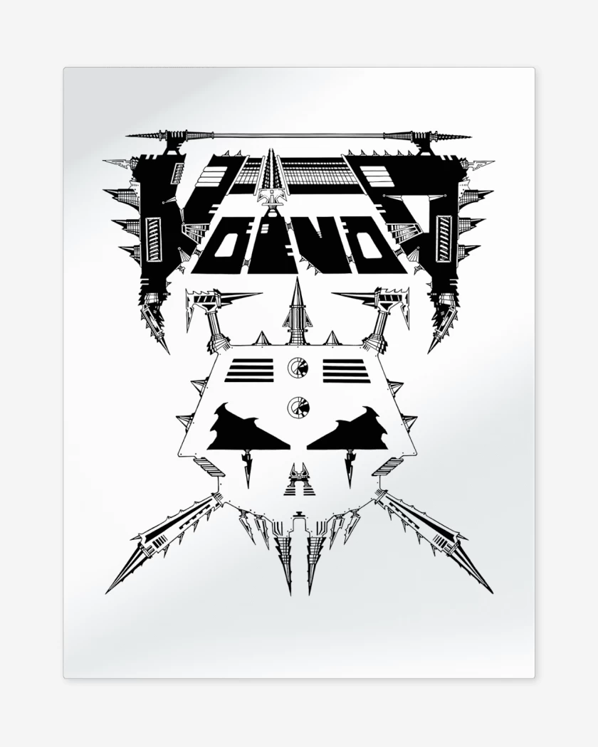 Print metalico Blanco de Voivod Logo