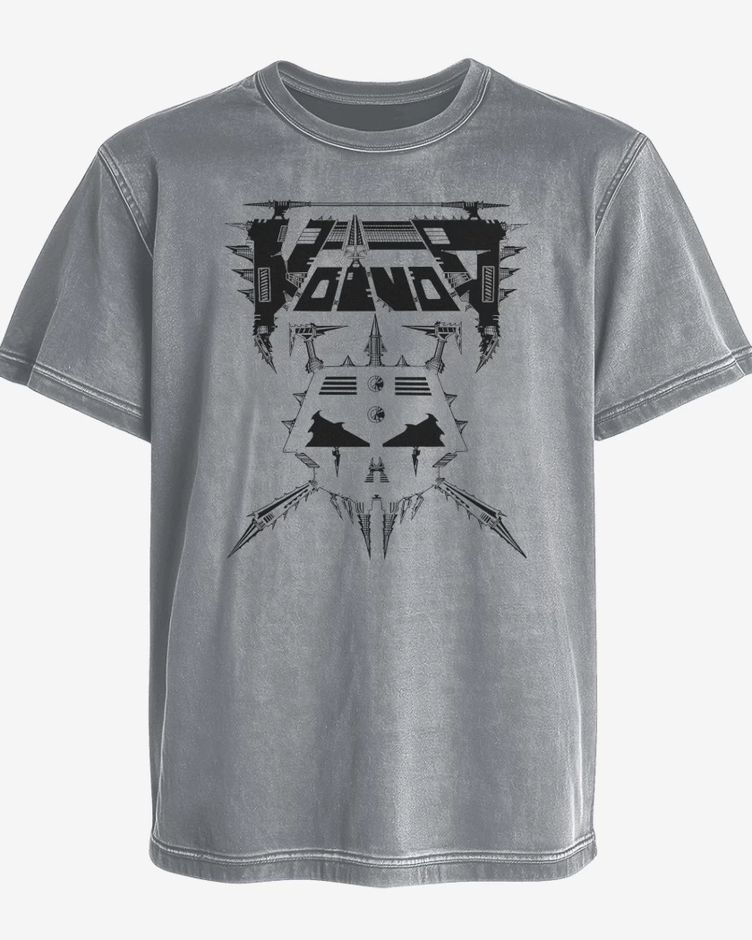 Polera desgastada Gris Melange de Voivod Logo