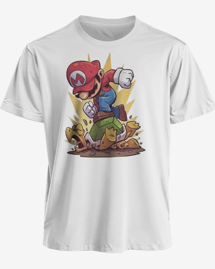 Polera premium Blanco de Super bigote destroyer