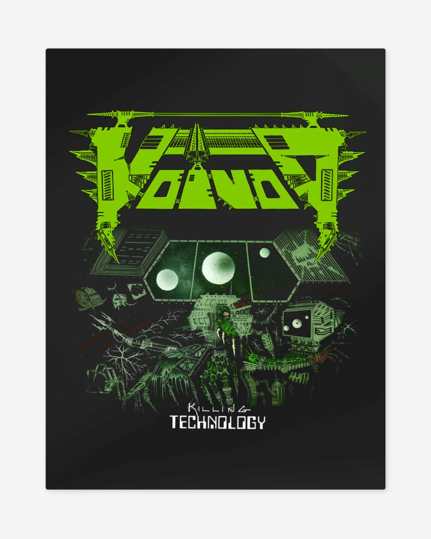 Print metalico Negro de Voivod Killing Technology