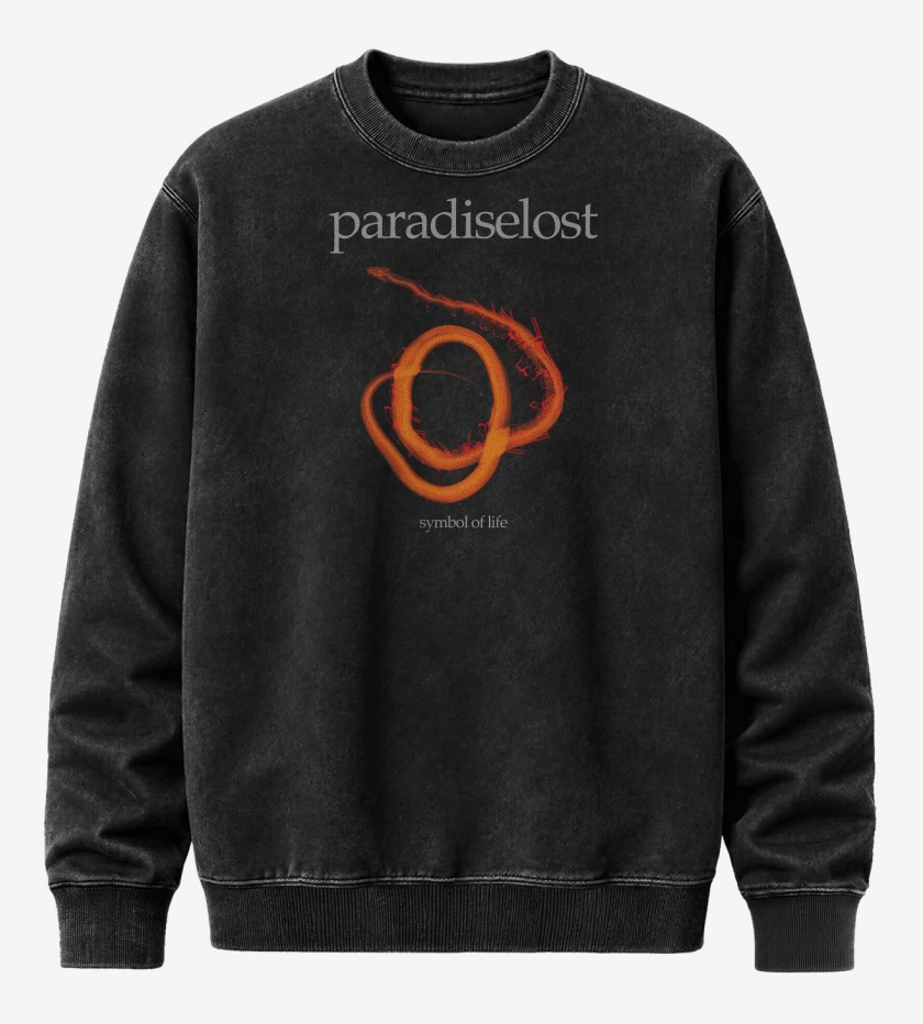 Poleron Polo Acid Wash Negro de Paradise Lost Symbol of Life