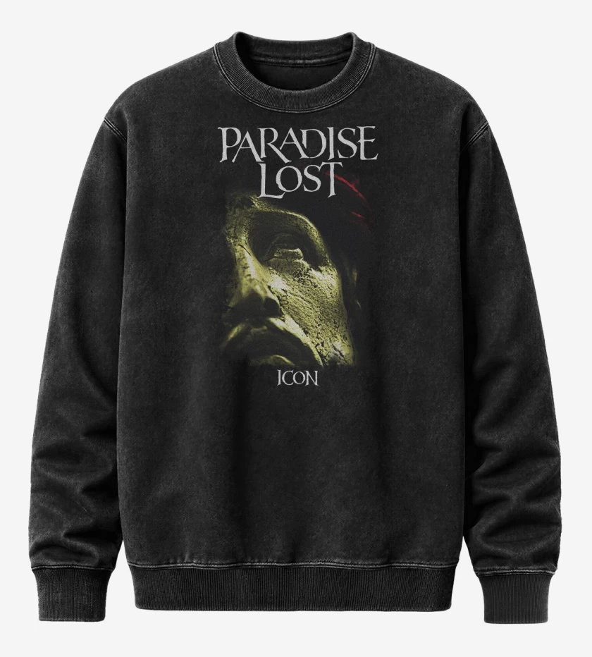 Poleron Polo Acid Wash Negro de Paradise Lost Icon