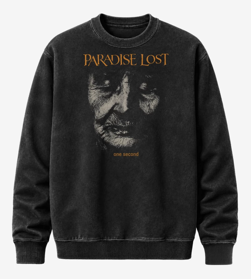 Poleron Polo Acid Wash Negro de Paradise Lost One Second