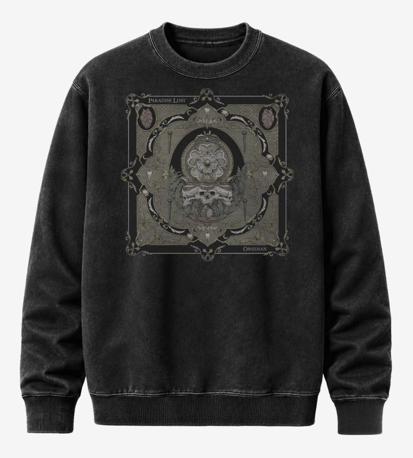Poleron Polo Acid Wash Negro de Paradise Lost Obsidian