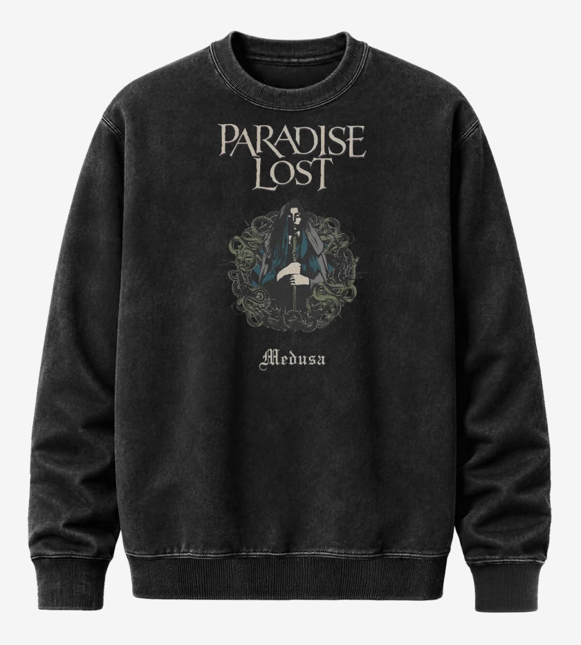 Poleron Polo Acid Wash Negro de Paradise Lost Medusa