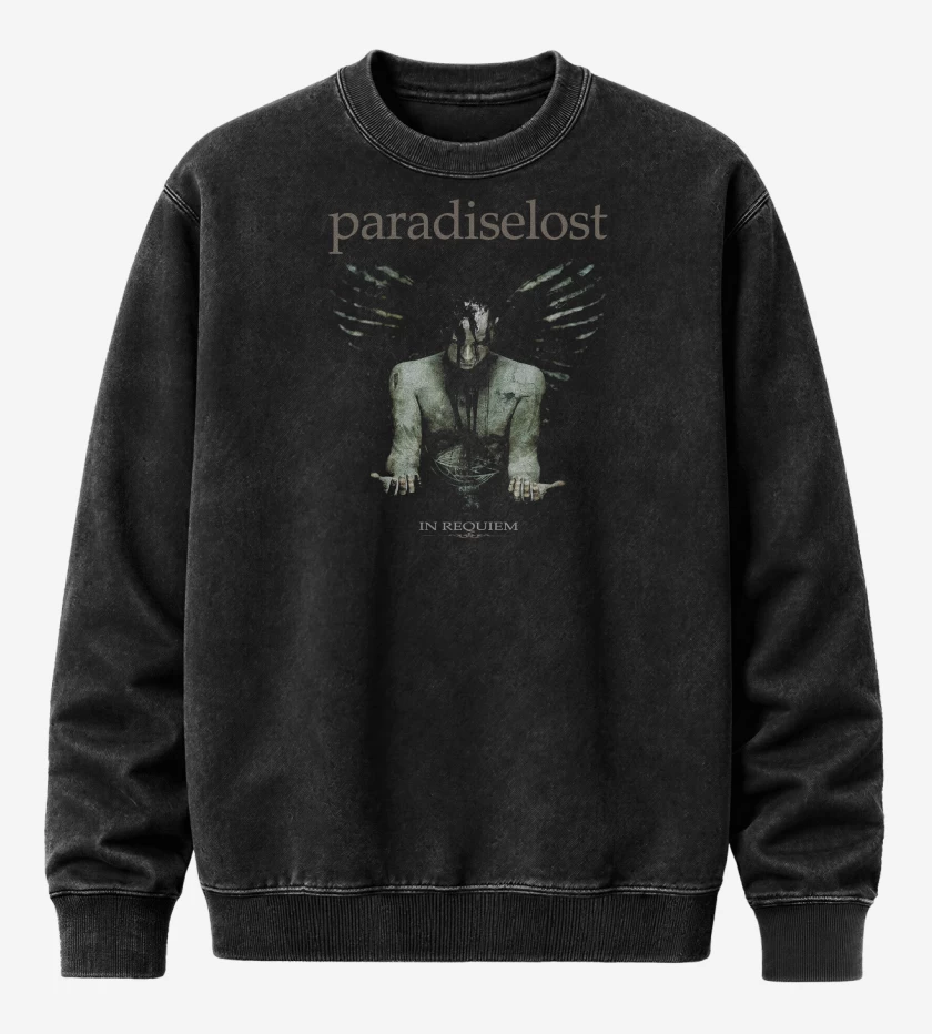 Poleron Polo Acid Wash Negro de Paradise Lost In Requiem