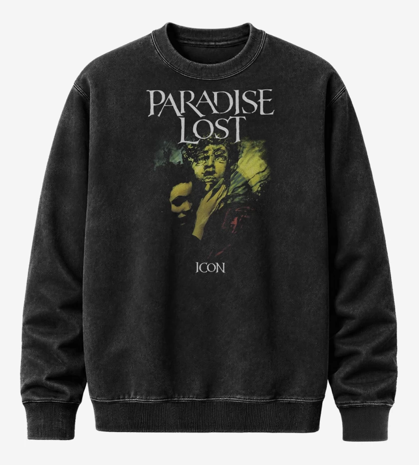 Poleron Polo Acid Wash Negro de Paradise Lost Icon v2