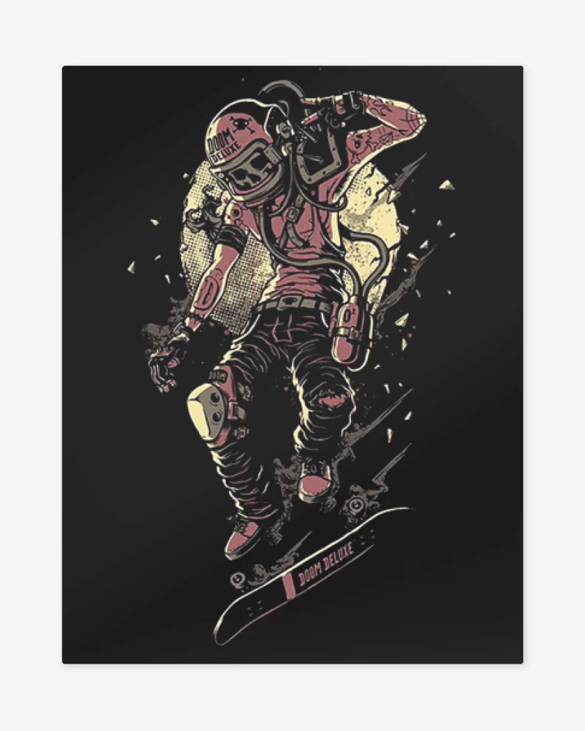 Print metalico Negro de Skeleton skater