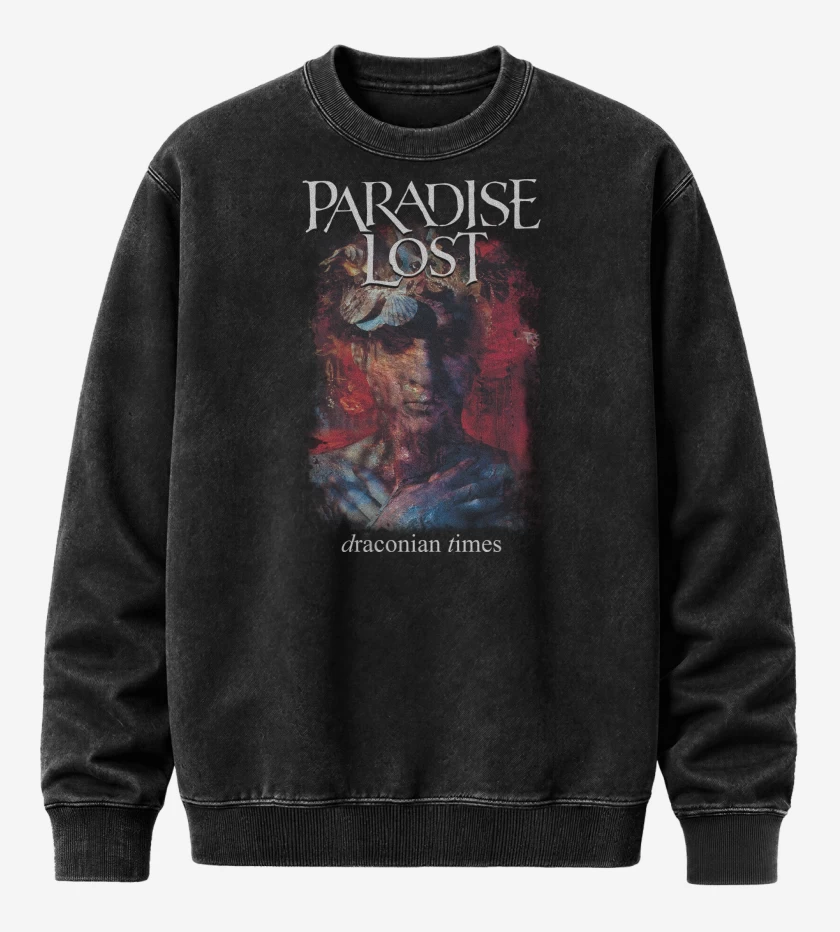Poleron Polo Acid Wash Negro de Paradise Lost Draconian Times