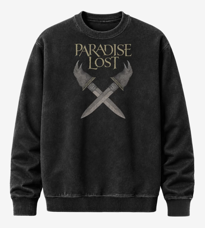 Poleron Polo Acid Wash Negro de Paradise Lost Dagas