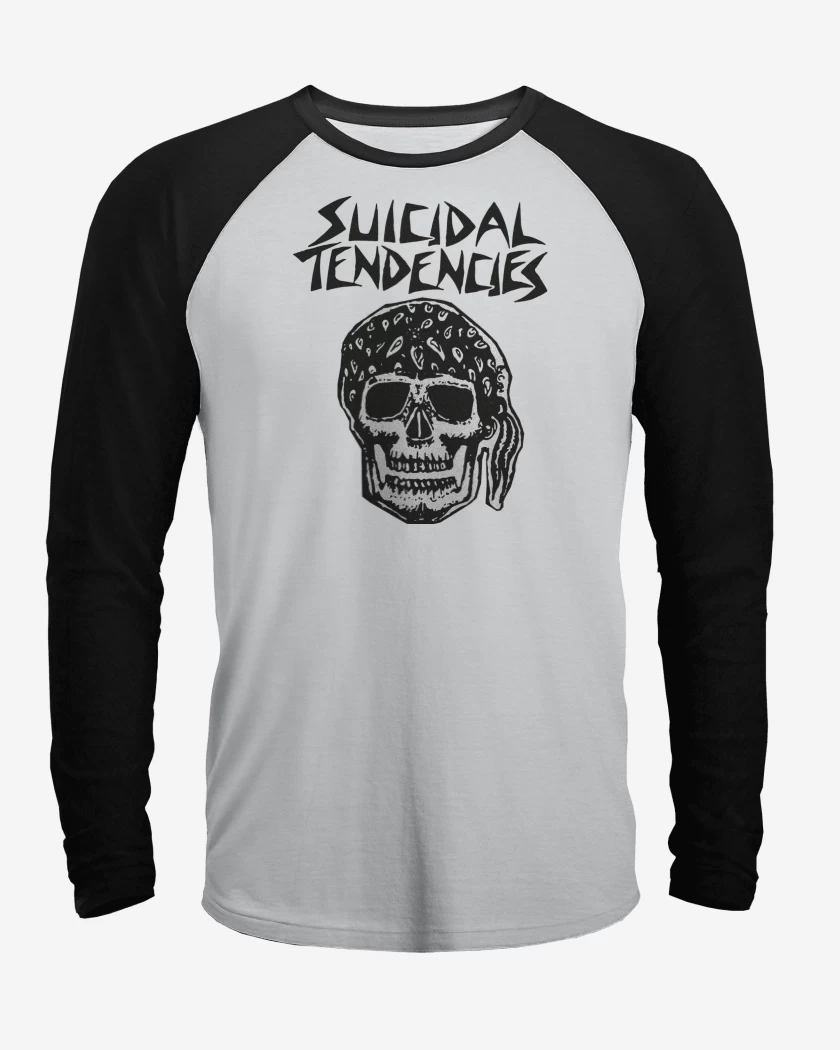 Polera Raglan Blanco / Negro de Suicidal Tendencies Demos