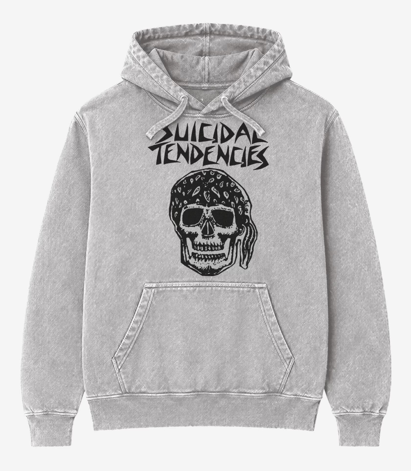 Poleron Canguro Acid Wash Gris Melange de Suicidal Tendencies Demos