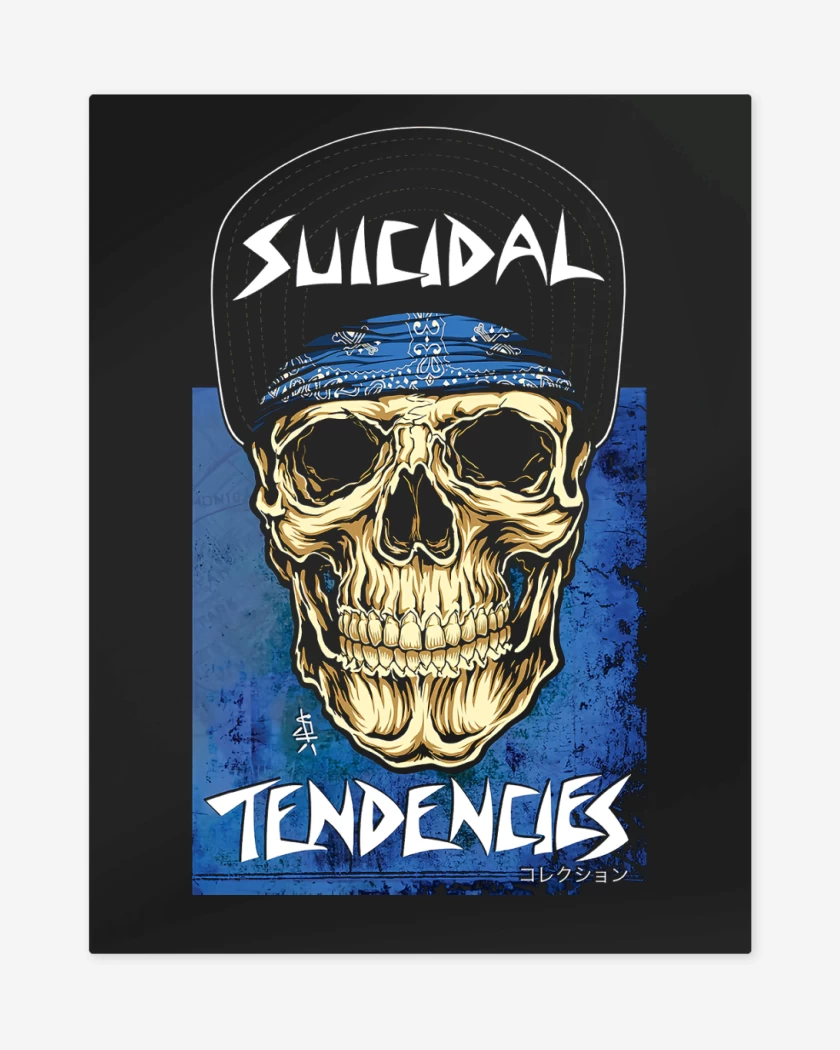 Print metalico Negro de Suicidal Tendencies ST Skull